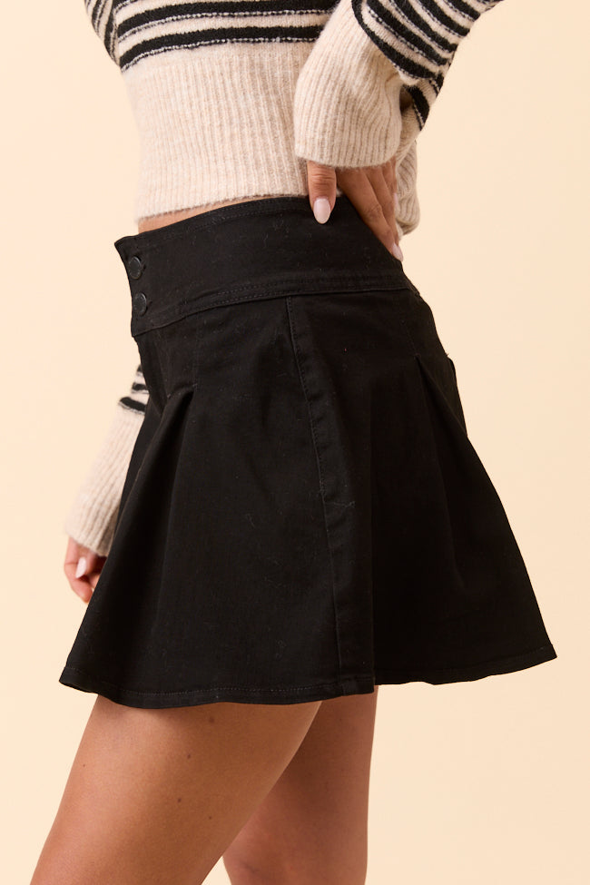 Scottie Black Denim Pleated Skort FINAL SALE
