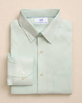The front view of the Southern Tide Screen Porch Plaid Charleston Sport Shirt by Southern Tide - Green Ash