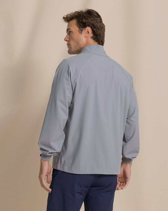 The back view of the Southern Tide Seabreeze Performance Pullover by Southern Tide - Steel Grey