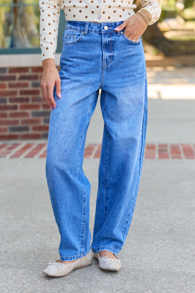 Second Nature Medium Wash Barrel Jeans
