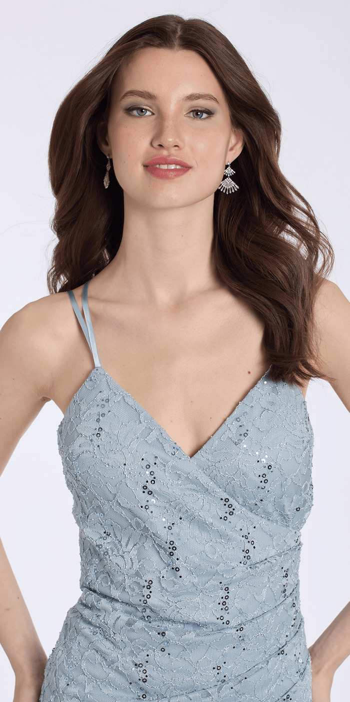 Camille La Vie Sequin Lace Sweetheart Bodycon Dress with Ruching
