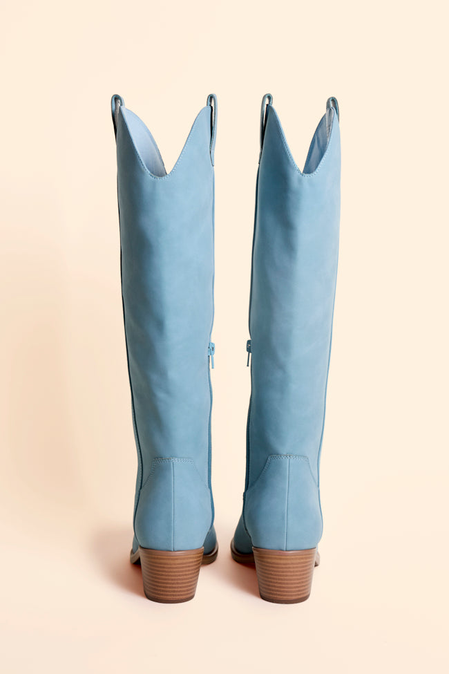 Shania Blue Tall Cowboy Boots