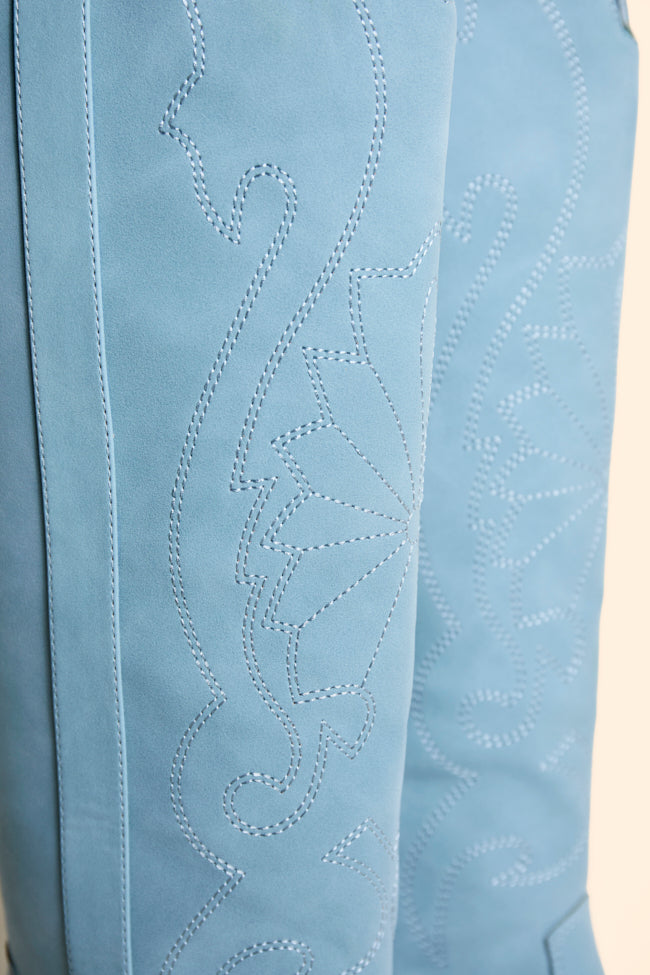 Shania Blue Tall Cowboy Boots
