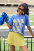 Sideline Social Club Striped Blue Graphic Tee