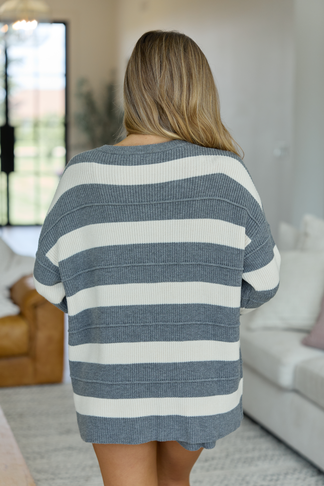 Sign Of The Times Striped Sweater Grey