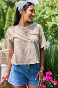 Simple Moments Mocha Short Sleeve Knit Top