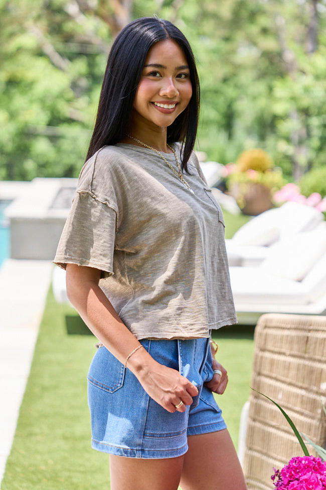 Simple Moments Mocha Short Sleeve Knit Top