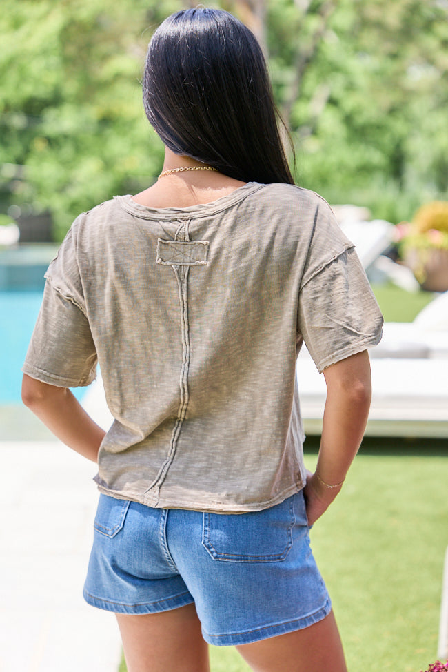 Simple Moments Mocha Short Sleeve Knit Top