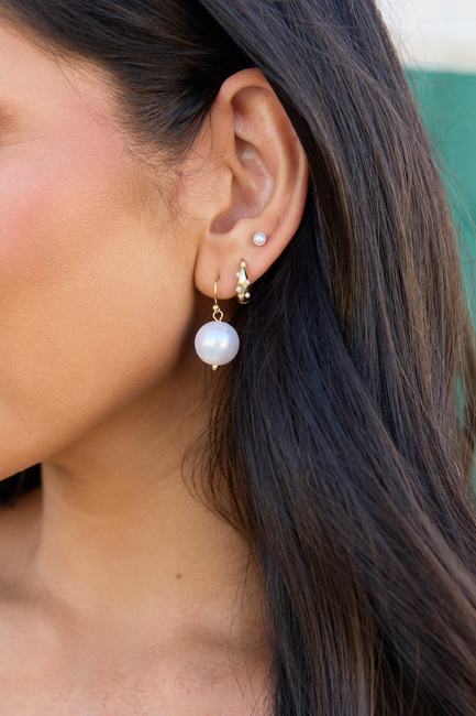 Simply Elegant Pearl & Hoop 2-Piece Earrings