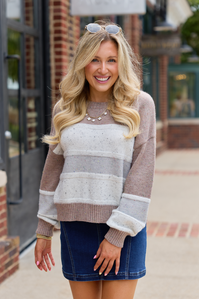 Simply Essential Textured Knit Crew Neck Sweater - Neutral