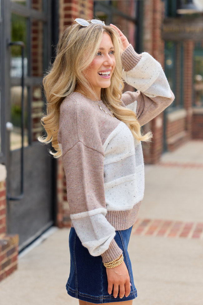 Simply Essential Textured Knit Crew Neck Sweater - Neutral