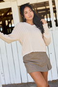 Simply Refined Cream Textured V-Neck Sweater