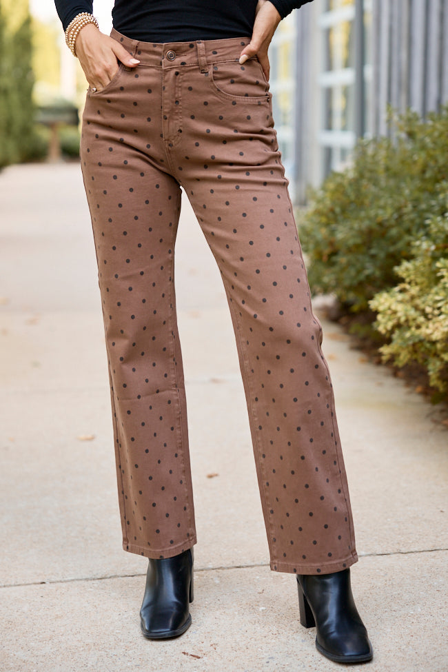Simply Stunning Brown Polka Dot Jeans