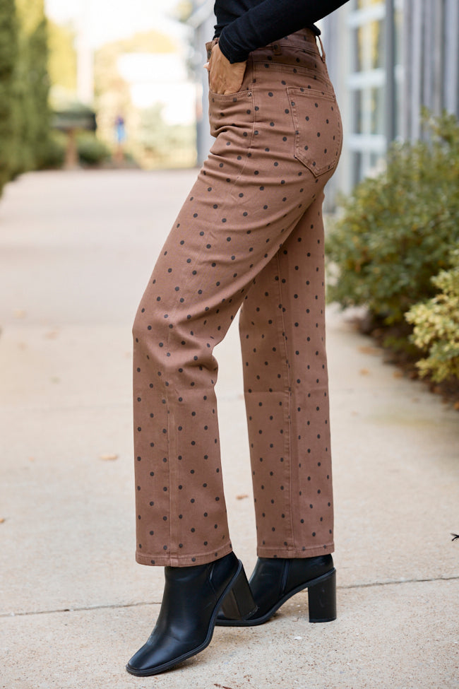 Simply Stunning Brown Polka Dot Jeans