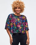 Black/Pink # Sizzlin' Boxy Dolman Crop Top