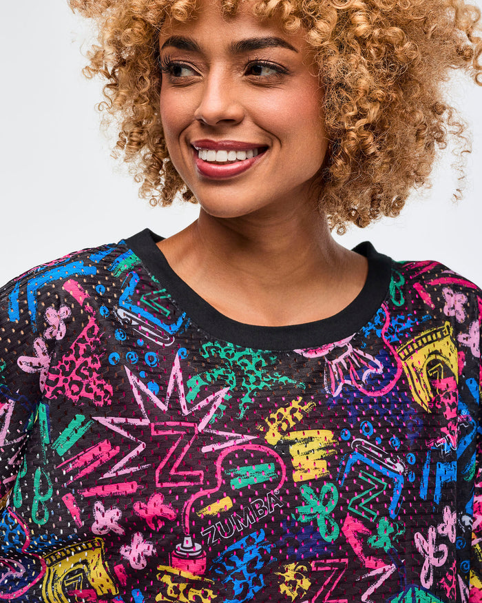 Black/Pink # Sizzlin' Boxy Dolman Crop Top