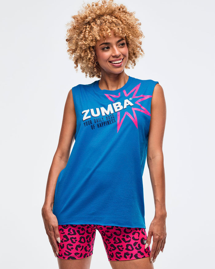 Peek-A-Blue # Sizzlin' Crew Neck Muscle Tank