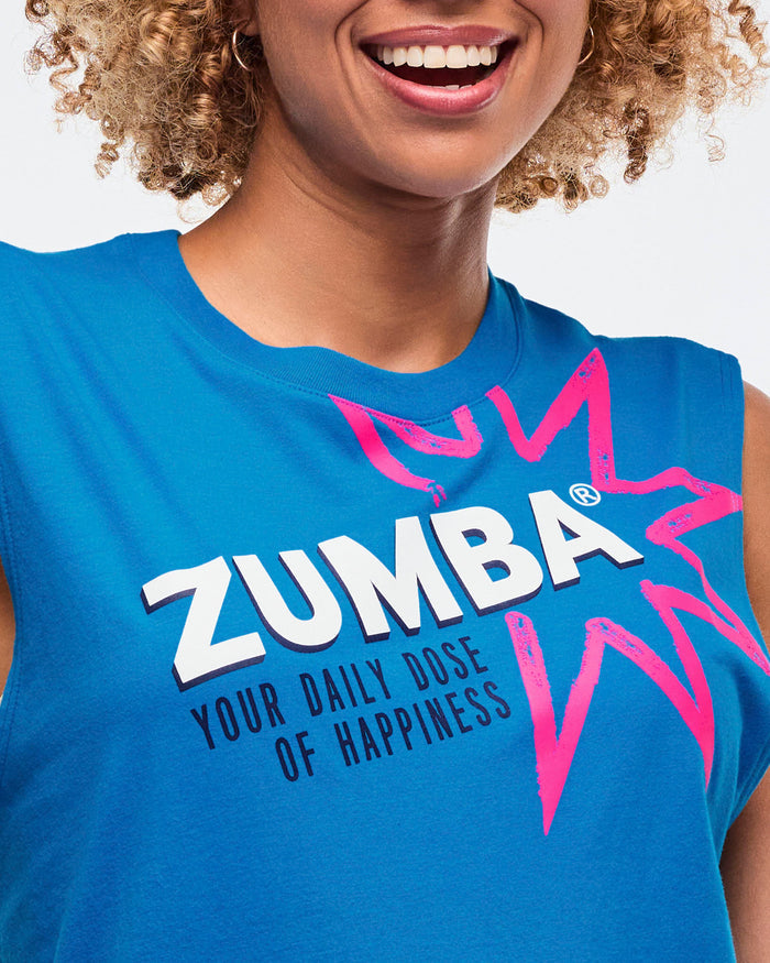 Peek-A-Blue # Sizzlin' Crew Neck Muscle Tank