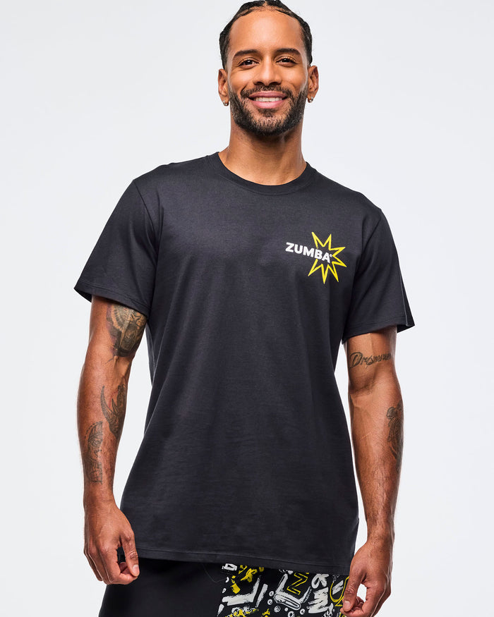 Bold Black # Sizzlin' Crew Neck Tee - Bold Black