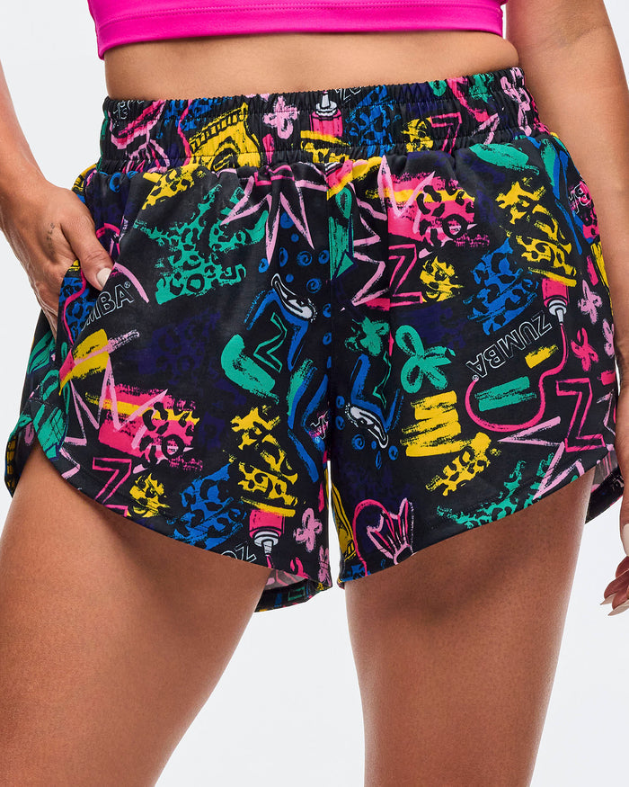 Black/Pink # Sizzlin' Curved Running Short