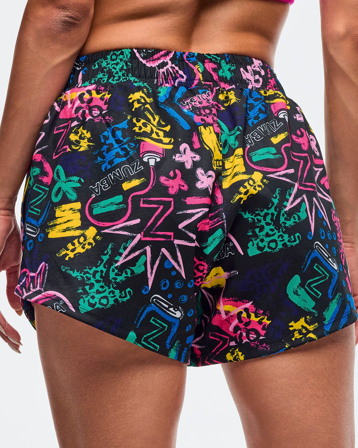 Black/Pink # Sizzlin' Curved Running Short