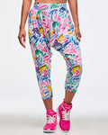 White/Pink # Sizzlin' Harem Crop Pants