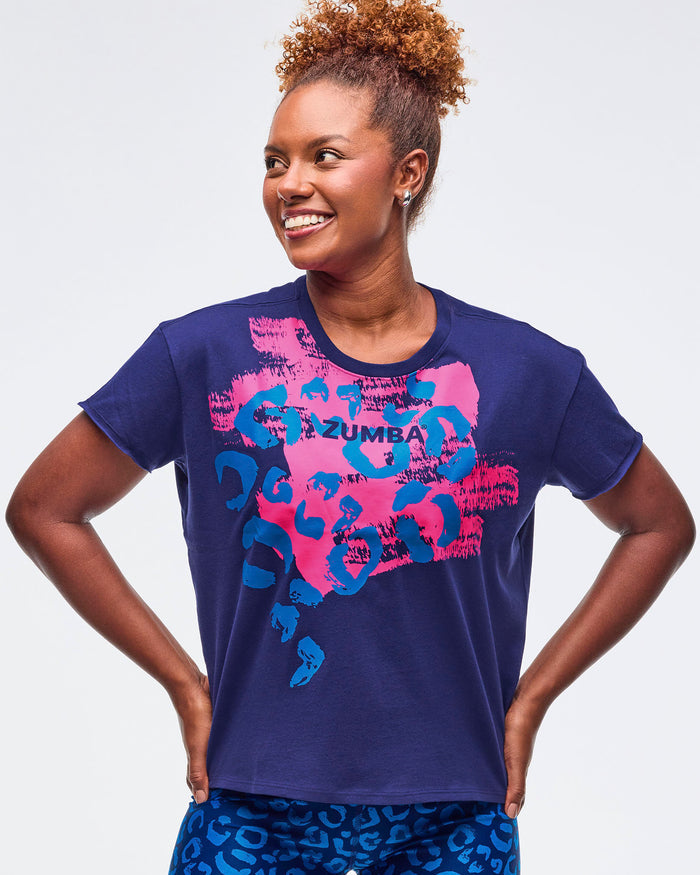 Soft Navy # Sizzlin' High Low Crew Neck Top