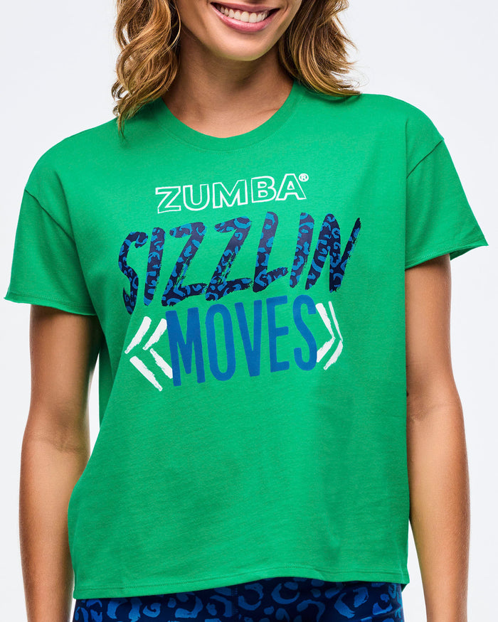 Groove With Me Green # Sizzlin' High Low Crew Neck Top