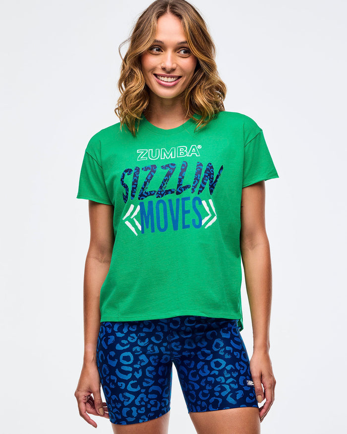 Groove With Me Green # Sizzlin' High Low Crew Neck Top