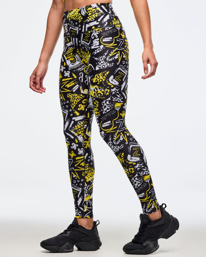 Black/Yellow # Sizzlin' High Waisted Ankle Leggings