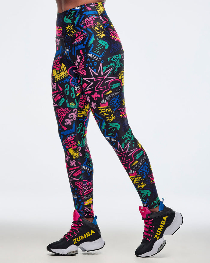 Black/Pink # Sizzlin' High Waisted Ankle Leggings