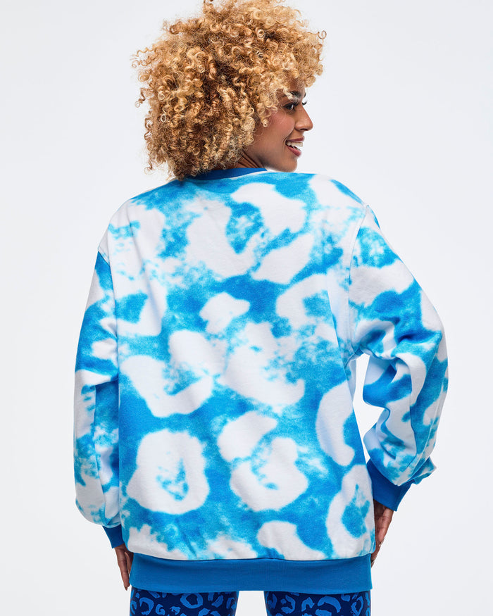Blue/White # Sizzlin' Long Sleeve Pullover Sweatshirt