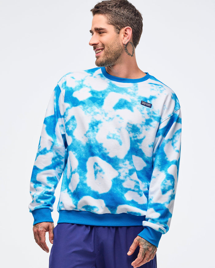 Blue/White # Sizzlin' Long Sleeve Pullover Sweatshirt