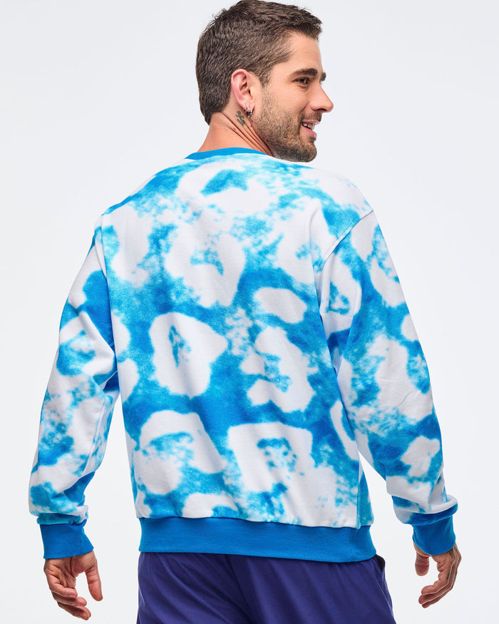Blue/White # Sizzlin' Long Sleeve Pullover Sweatshirt