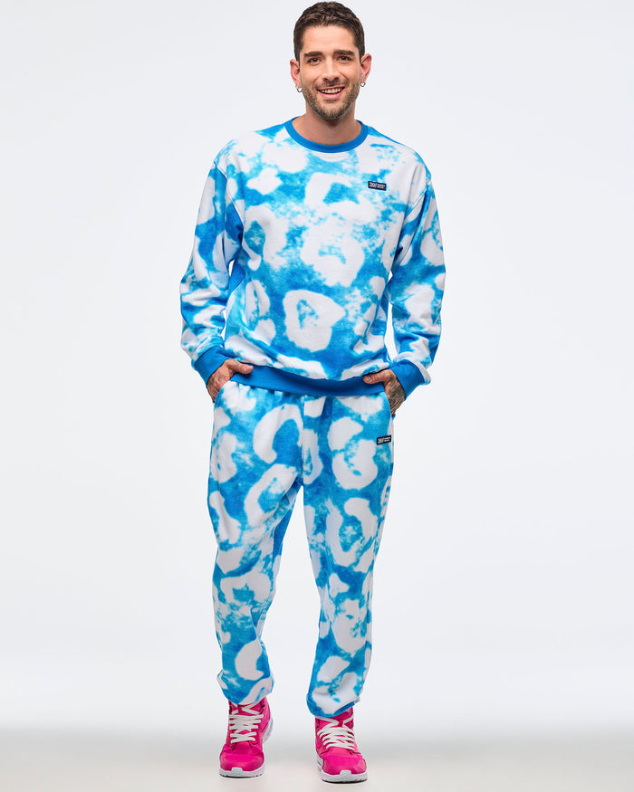 Blue/White # Sizzlin' Long Sleeve Pullover Sweatshirt