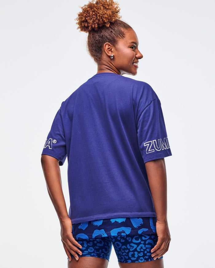 Soft Navy # Sizzlin' Men's Crew Neck Tee With Double Layered Hem