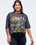 Black/Yellow # Sizzlin' Mesh Boxy Crop Top