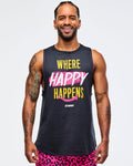 Bold Black # Sizzlin' Muscle Tank With Round Hem