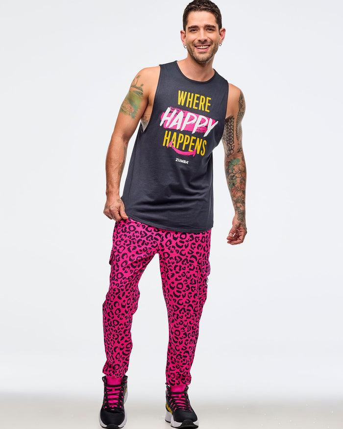 Bold Black # Sizzlin' Muscle Tank With Round Hem