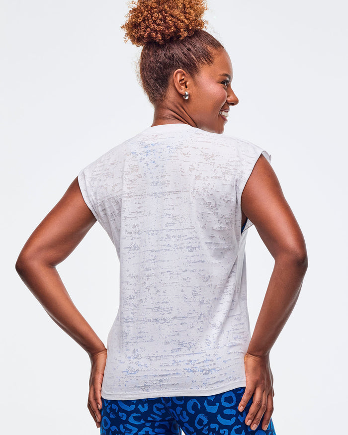 Wear It Out White # Sizzlin' Muscle Tank