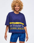 Soft Navy # Sizzlin' Oversized Boxy Crop Top