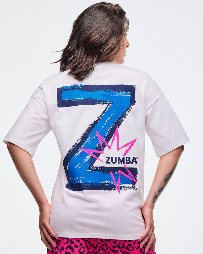 Wear It Out White # Sizzlin' Oversized Drop Shoulder Tee