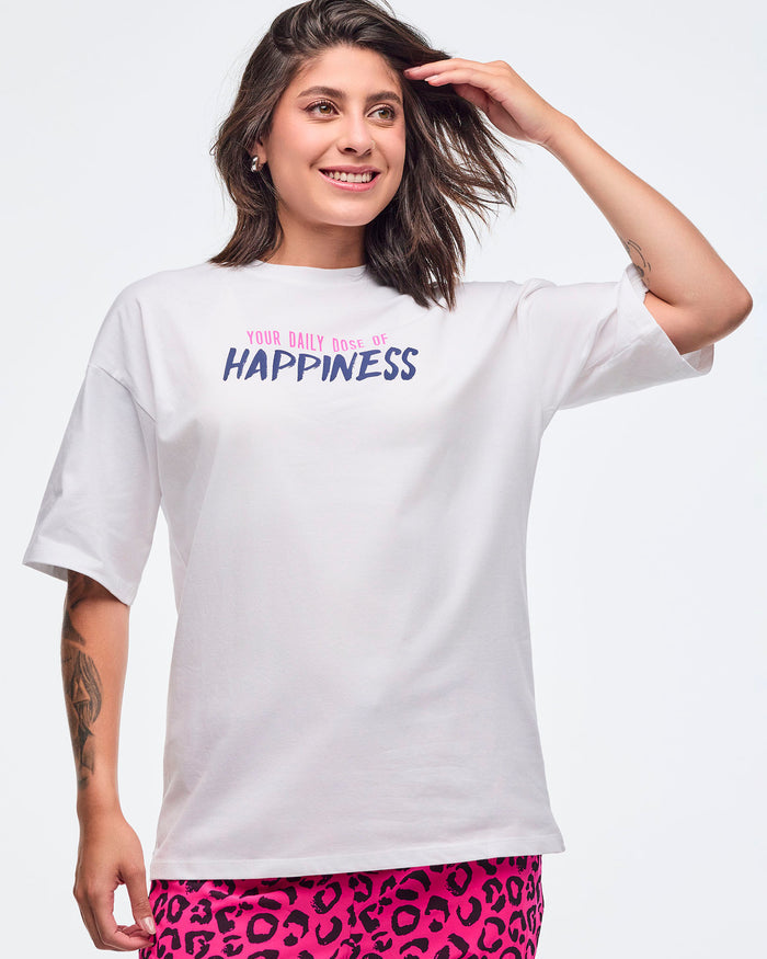 Wear It Out White # Sizzlin' Oversized Drop Shoulder Tee