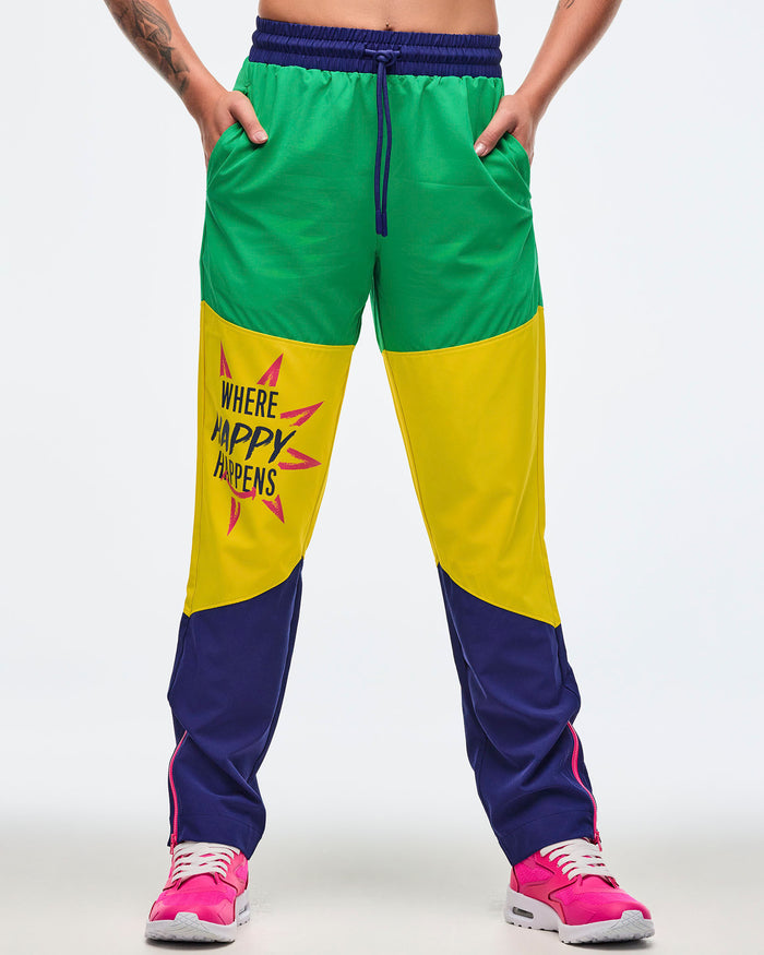 Dark Blue/Green # Sizzlin' Woven Track Pants