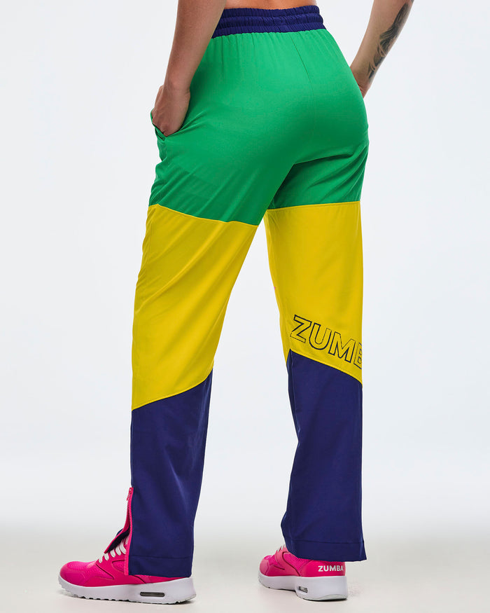 Dark Blue/Green # Sizzlin' Woven Track Pants
