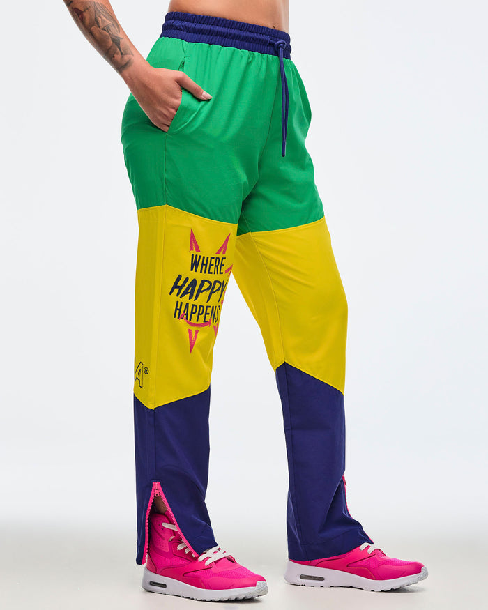 Dark Blue/Green # Sizzlin' Woven Track Pants