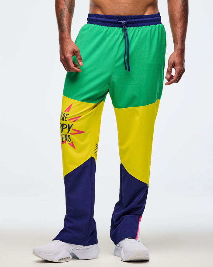 Dark Blue/Green # Sizzlin' Woven Track Pants