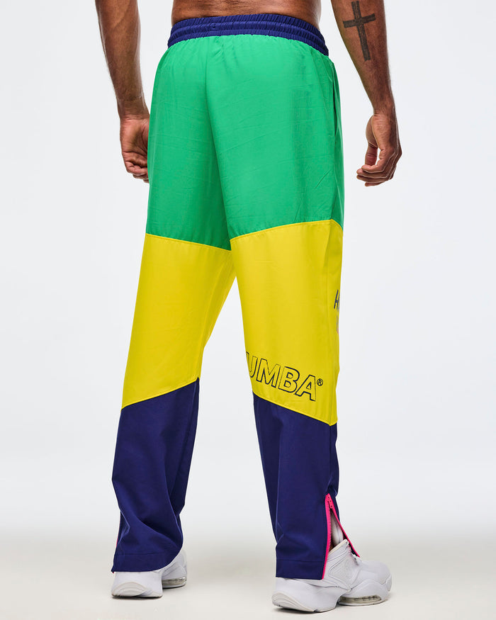 Dark Blue/Green # Sizzlin' Woven Track Pants