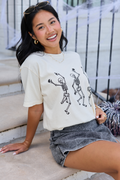 Skeletons Dancing Ivory Graphic Tee