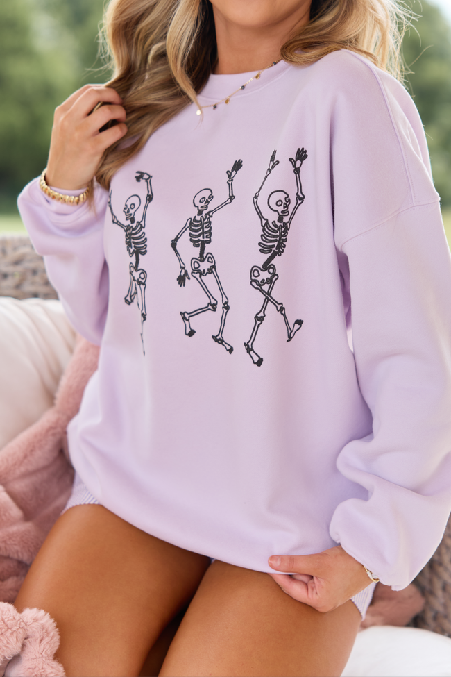 Skeletons Dancing Purple Graphic Sweatshirt FINAL SALE